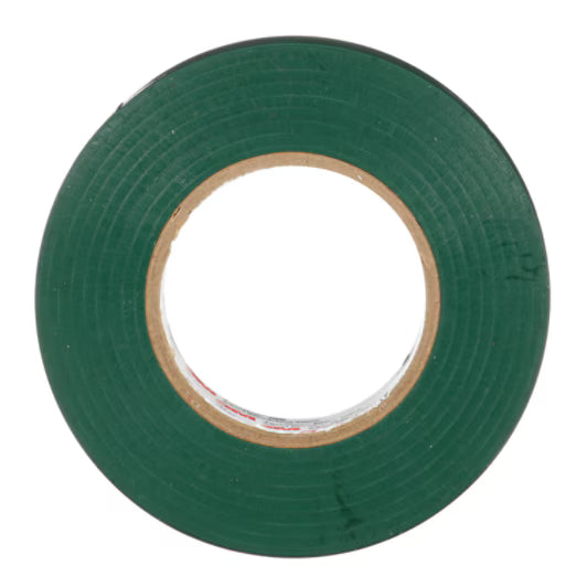 3M 7100169430 Temflex Vinyl Electrical Tape 165, Green, 3/4 in x 60 ft (19 mm x 18 m), 6 mil, 100 Rolls/Case