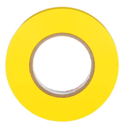 3M 7100169490 Temflex Vinyl Electrical Tape 165, Yellow, 3/4 in x 60 ft (19 mm x 18 m), 6 mil, 100 Rolls/Case
