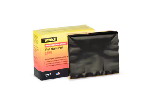 3M 7100165385 Scotch® Vinyl Mastic Pad 2200, 2-1/2 in x 4-1/2 in, Black, 40 rolls/carton, 200 rolls/Case