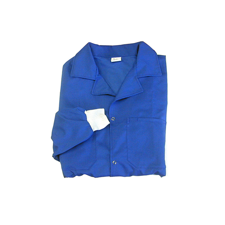 Transforming Technologies JWC5409LB ESD Jacket, Waist Length, Collared, 5049 Fabric, Knit Cuff, 5XL, Light Blue