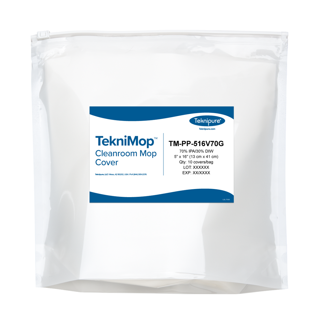Teknipure TM-PP-516V70G TekniMop™ Polypropylene Mop Cover for Velcro Mop, 5"x16", 70% IPA