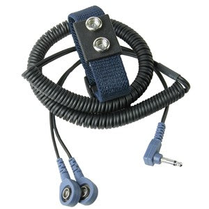 Desco 19860, DDual-Wire Adjustable Wrist Strap w/ 7 MM Snaps, 6' Coil Cord