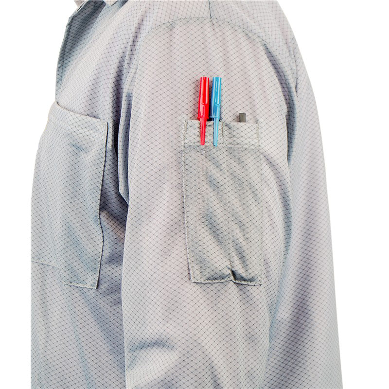 Desco 73778 Statshield Smock, Jacket with Knitted Cuffs, Gray, Large
