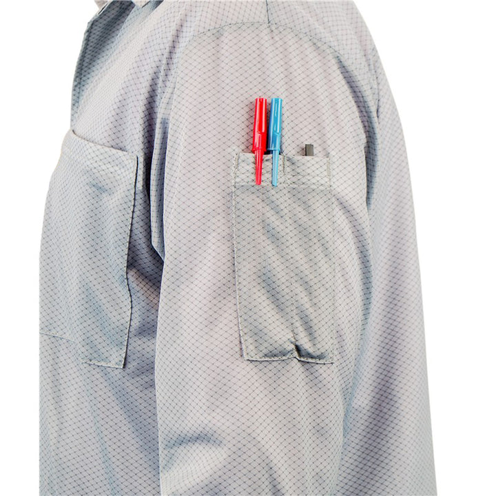 Desco 73778 Statshield Smock, Jacket with Knitted Cuffs, Gray, Large