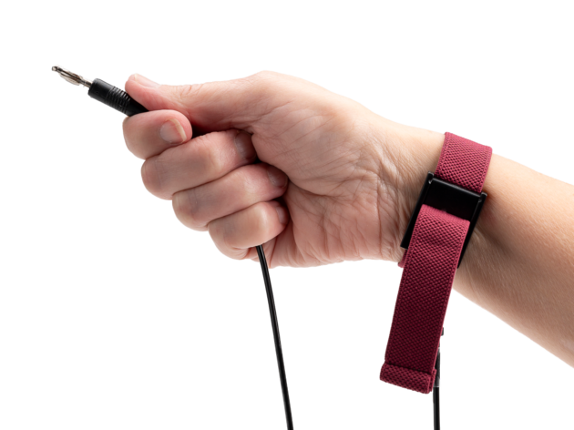 ACL Staticide 8157 Premium Maroon ESD Wrist Strap with 1 MΩ Coiled Cord, 4 mm
