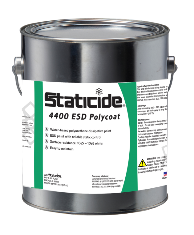 ACL Staticide 4400LG and 4400MG, Staticide® ESD Polycoat Paint, 1 Gallon/5 Gallons