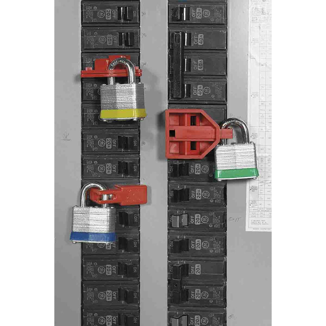 Brady BL01, Circuit Breaker Switch Lockouts, 0.8in H x 2.25in W x 1.1in D, Polycarbonate Red