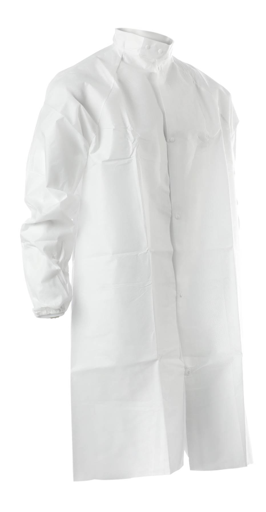 Alpha Pro Tech FK-32122-2 AlphaGuard Frock, Mandarin Collar, White, M
