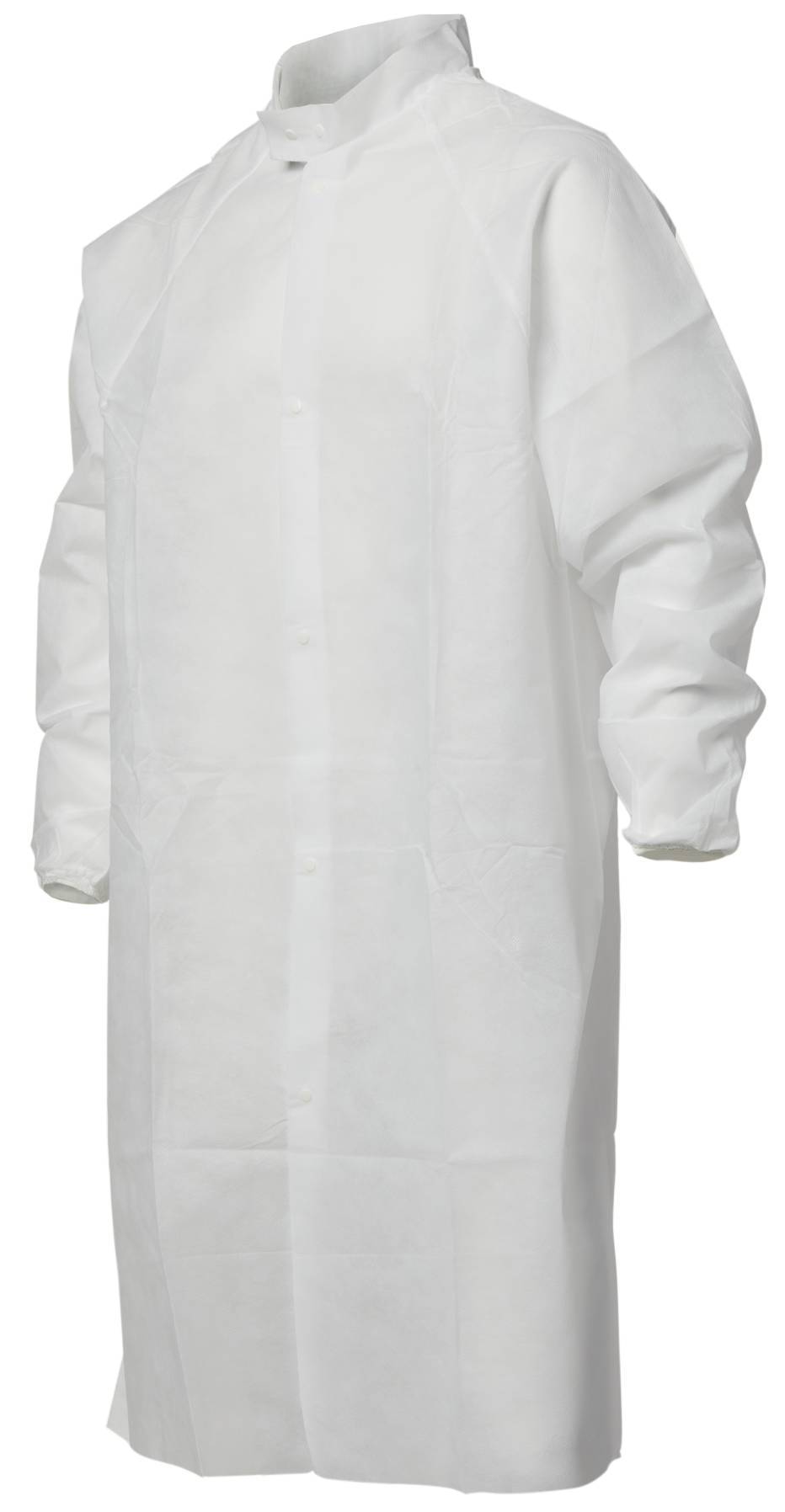 Alpha Pro Tech FK-12122-3 GenPro Frock, Mandarin Collar, White, L