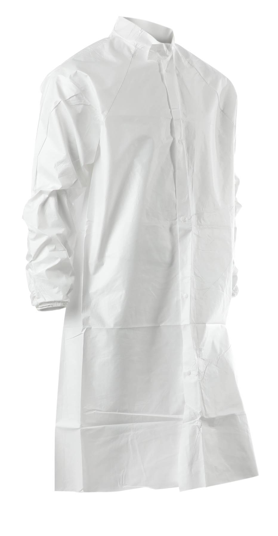 Alpha Pro Tech FK-62121-2 NuTech Frock, Mandarin Collar, White, S/M