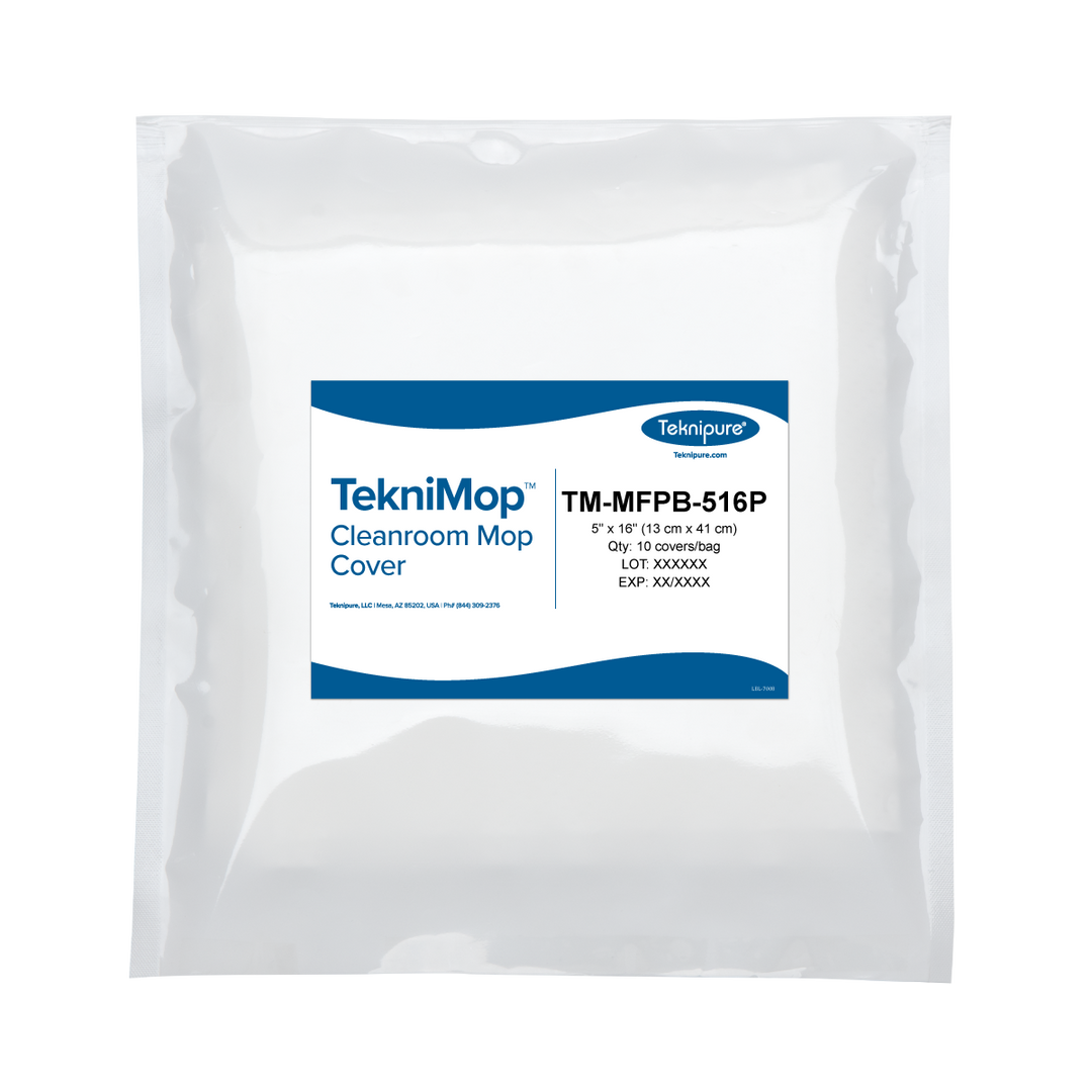 Teknipure TM-MFPB-516P TekniMop™ Microfiber Knit Pocket Mop Cover, 5"x16", Blue