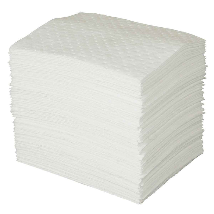 Brady OP100, Oil Plus Oil Only Absorbent Pads, Heavy Weight, 15" x 19", Absorbency Capacity 26 gal, Case of 100 Pads