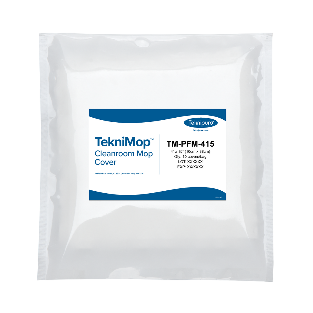Teknipure TM-PFM-415 TekniMop™ Microfiber Knit Pocket Mop Cover, Integrated Pad, 4"x15"