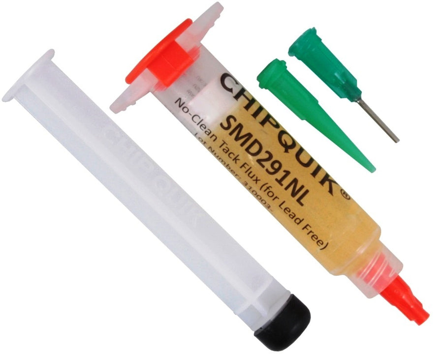 Chip Quik SMD291NL, Tack Flux No Clean 5cc (for lead-free applications) w/ Plunger & Tip