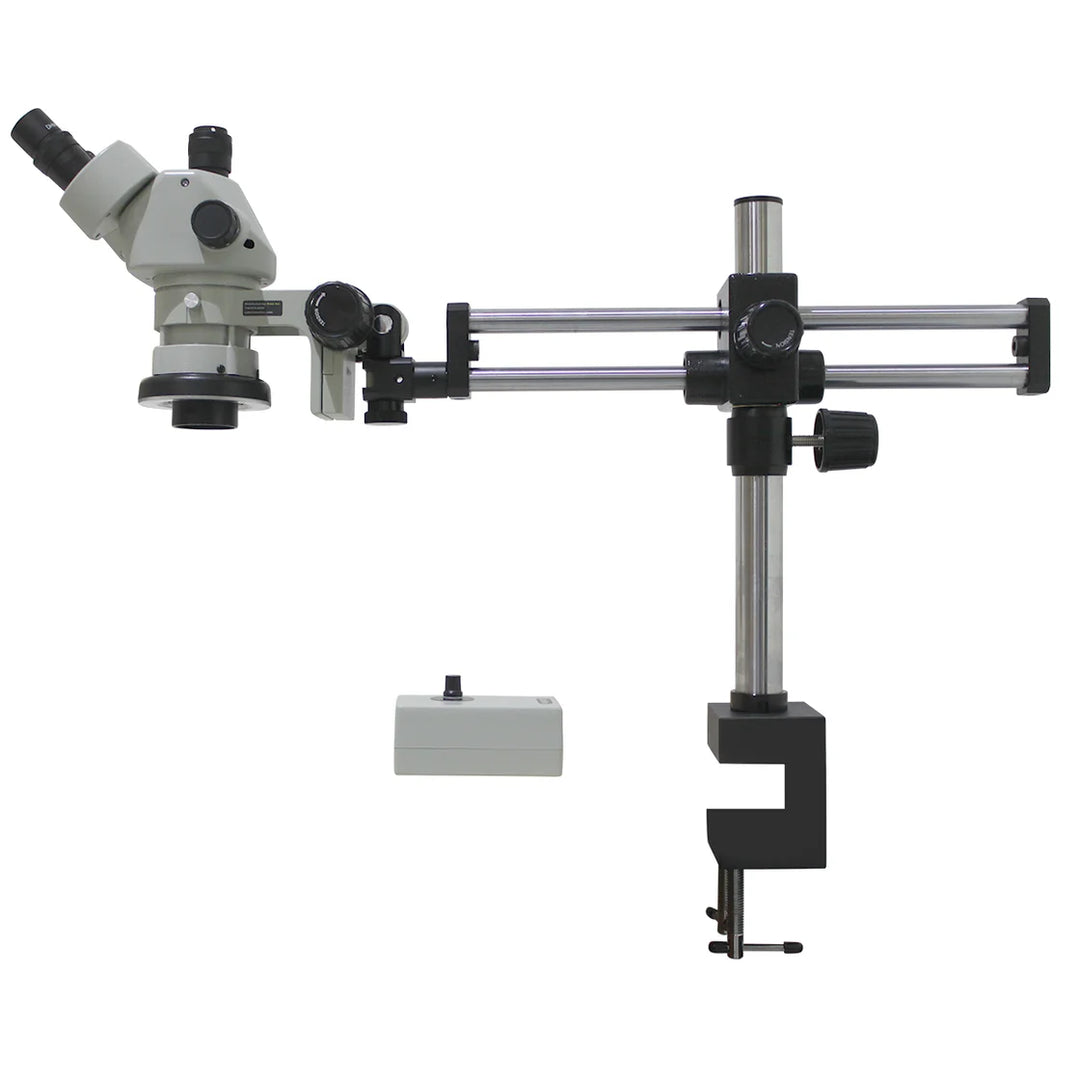 Aven Tools SPZHT135-209-536 SPZHT-135 Stereo Zoom Microscope [21x - 135x] on Dual Arm Boom Stand with Integrated Ring Light