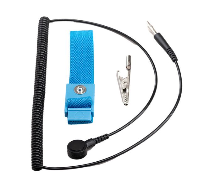 ACL Staticide 8153 Premium Wrist Strap with 1MΩ Coiled Cord, Light Blue w/4mm Stud ACL Staticide MTESolutions