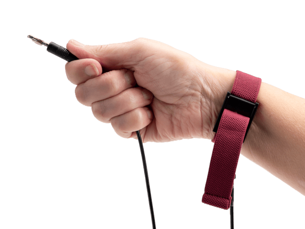 ACL Staticide 8157 Premium Maroon ESD Wrist Strap with 1 MΩ Coiled Cord, 4 mm ACL Staticide MTESolutions