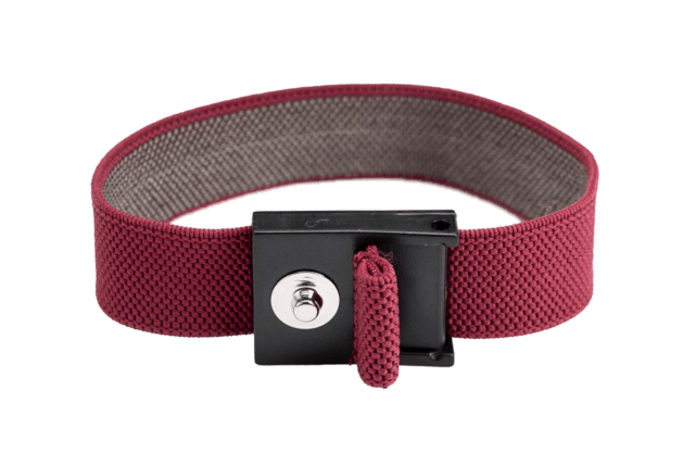 ACL Staticide 8157 Premium Maroon ESD Wrist Strap with 1 MΩ Coiled Cord, 4 mm ACL Staticide MTESolutions