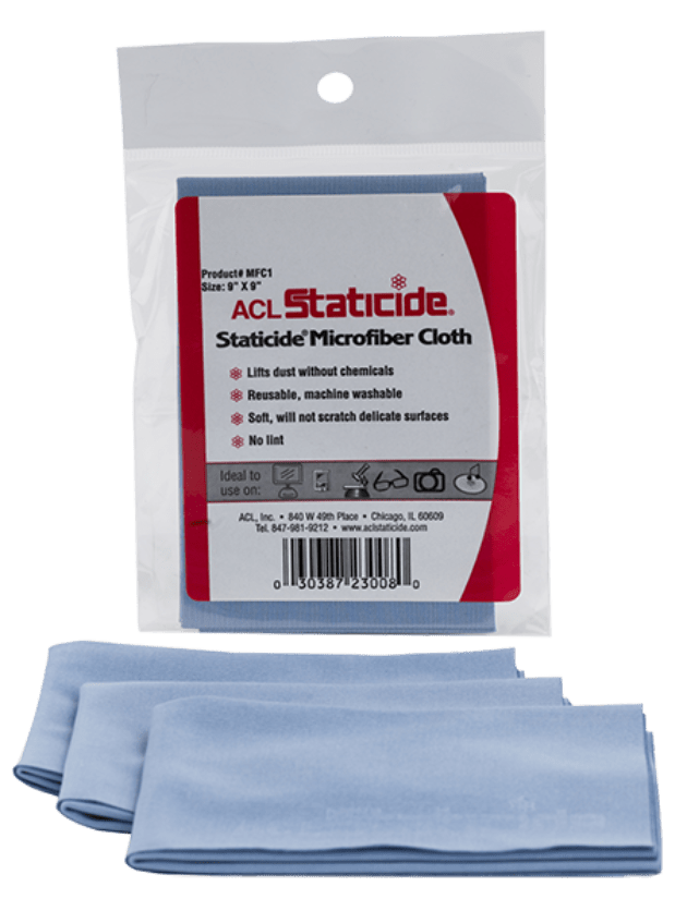ACL Staticide MFC1, MFC24, Staticide Blue Microfiber Cloth, 9" x 9" MTESolutions