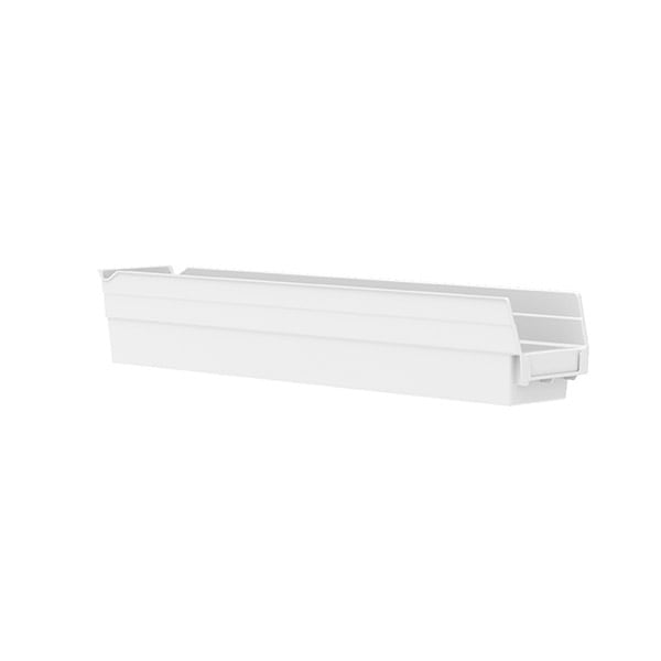 Akro - Mils 30124WHITE Shelf Bin 23 - 5/8 x 4 - 1/8 x 4, White MTESolutions
