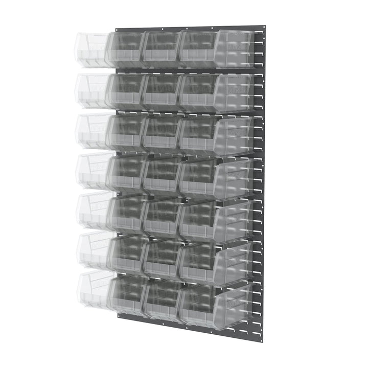 Akro - Mils 30161240SC Louvered Wall Panel, with 24 Clear 30240 AkroBins MTESolutions