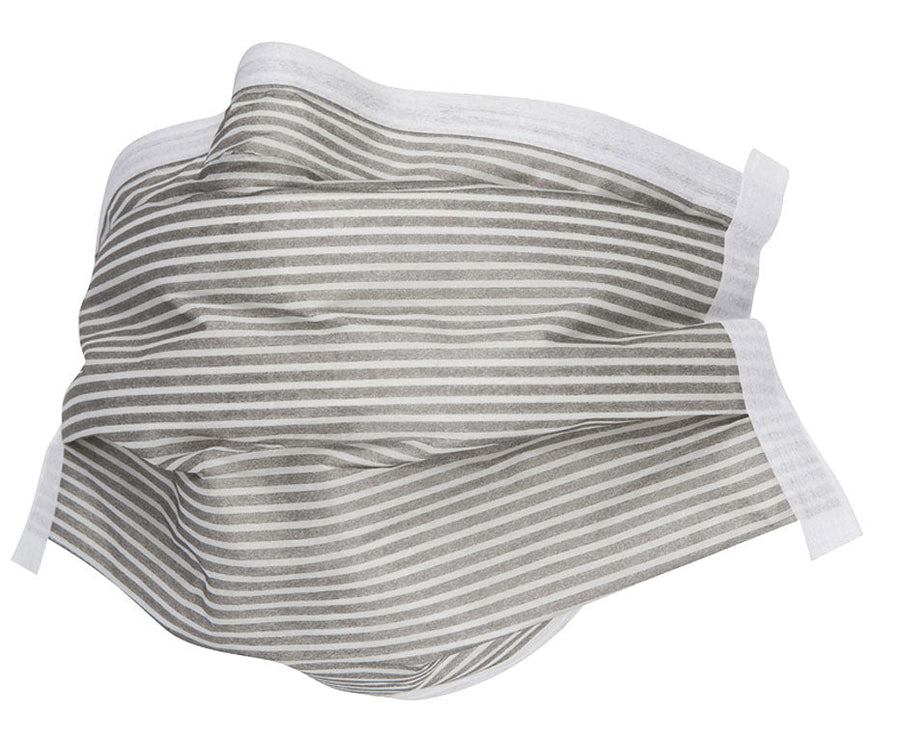 Alpha Pro Tech 638 PFL® Laser Surgery Mask w/Headband, Positive Facial Lock® & Magic Arch®, Grey Stripe, 8" MTESolutions