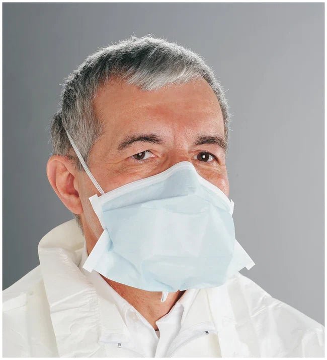 Alpha Pro Tech 9908 PFL® Cleanroom Mask with Headband & Positive Facial Lock® (No Magic Arch®), Blue, 8" MTESolutions