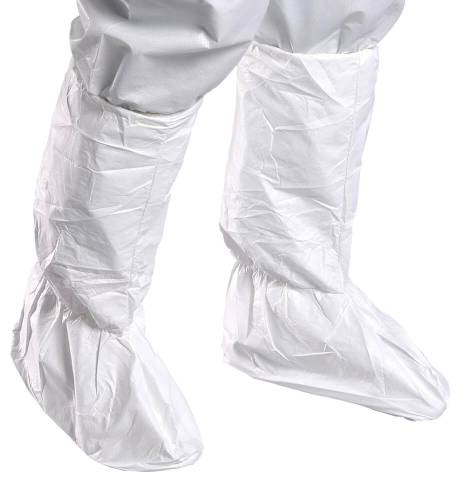 Alpha Pro Tech BT-A1312-B UltraGrip™ High Top Boot Covers, w/UltraGrip™ Sole, Elastic Top w/Ankle Ties, Serged Seams, White, UNIV MTESolutions