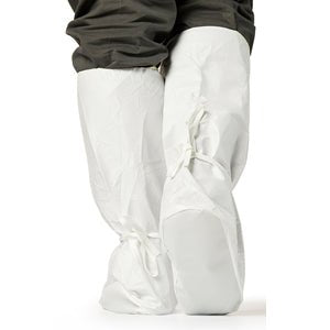 Alpha Pro Tech BT-A1315-B UltraGrip™ High Top Boot Covers, w/UltraGrip™ Sole, Elastic Top w/Ankle Ties, Serged Seams, White, M Alpha Pro Tech MTESolutions