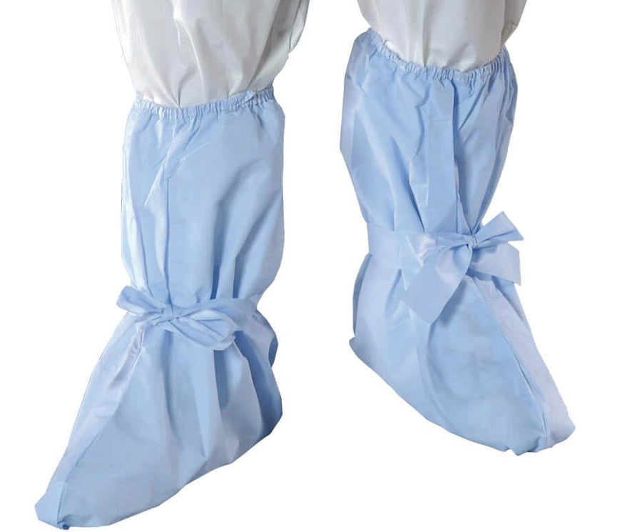 Alpha Pro Tech BT-C1X14-B AquaTrak® Ankle High Boot Covers, Elastic All Around, Serged Seams, Blue, 2XL MTESolutions