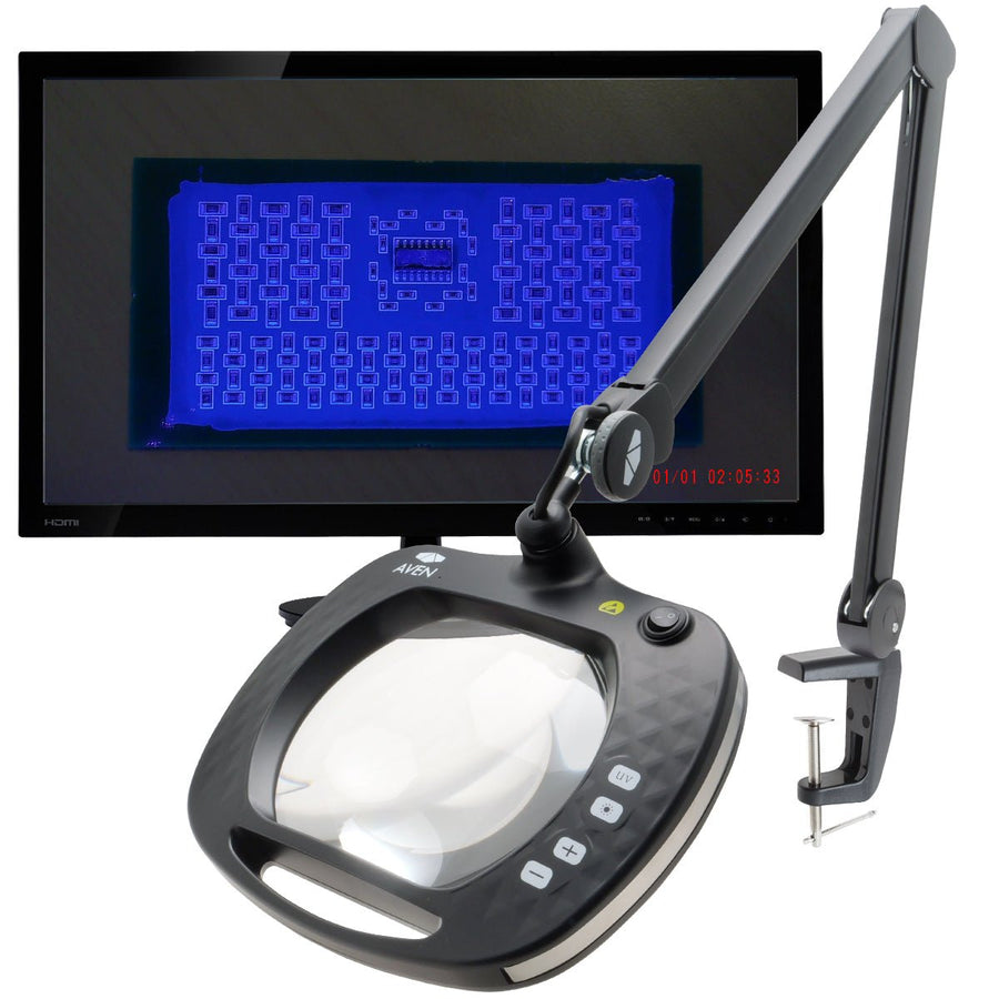 Aven 26514-CAM Inspector UV Magnifying Lamp, 5 Diopter, 2.25×, HD Camera Aven Tools MTESolutions