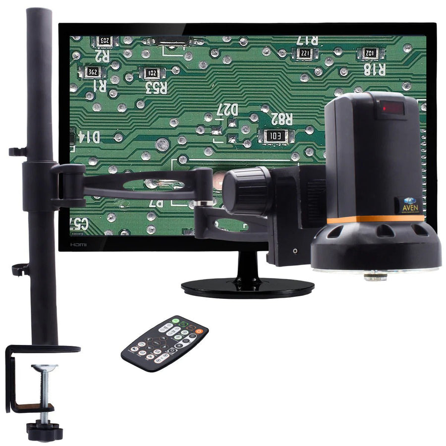 Aven 26700-401-553 Cyclops HDMI Digital Microscope, 12X-132X, 4X Lens, Articulating Arm Stand Aven Tools MTESolutions