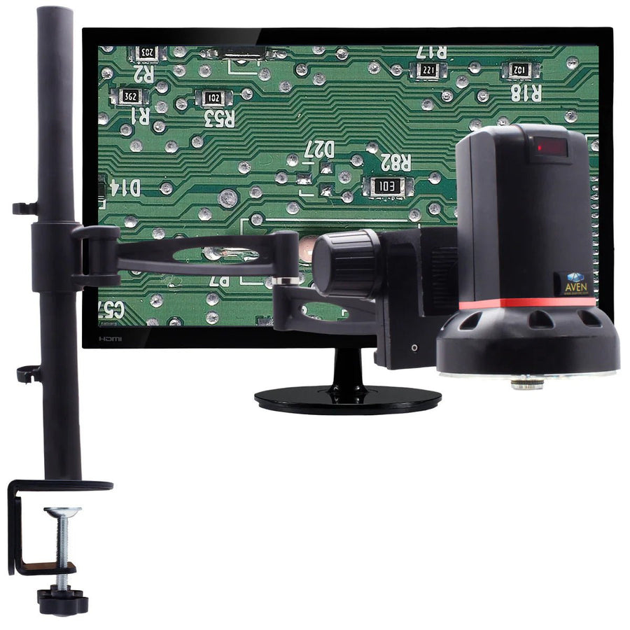 Aven 26700-424-553 Cyclops 4K Digital Microscope, 13x-140x, 4x Lens with Articulating Arm Stand Aven Tools MTESolutions