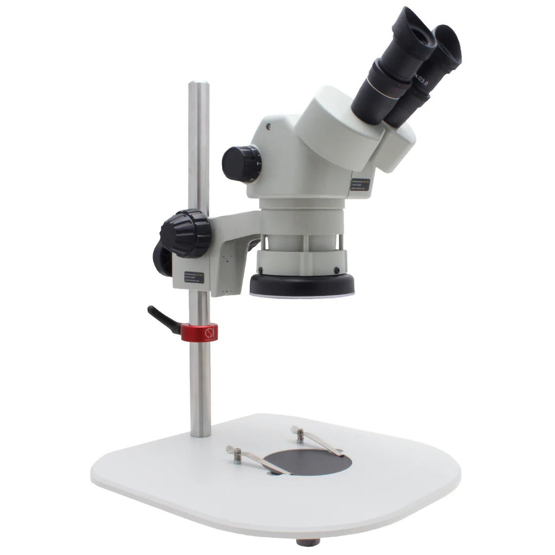 Aven 26800B-720 SPZ-50 Stereo Zoom Microscope, 6.7x–50x with Ergo Post Stand and LED Focus Mount Aven Tools MTESolutions