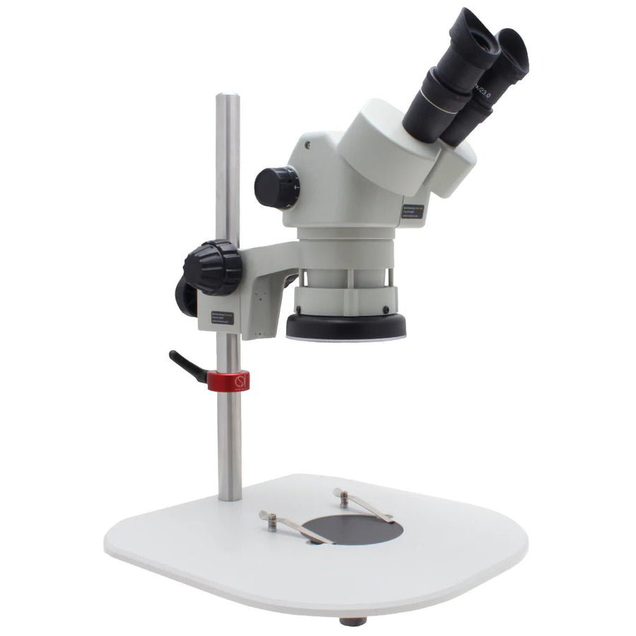 Aven 26800B-720 SPZ-50 Stereo Zoom Microscope, 6.7x–50x with Ergo Post Stand and LED Focus Mount Aven Tools MTESolutions