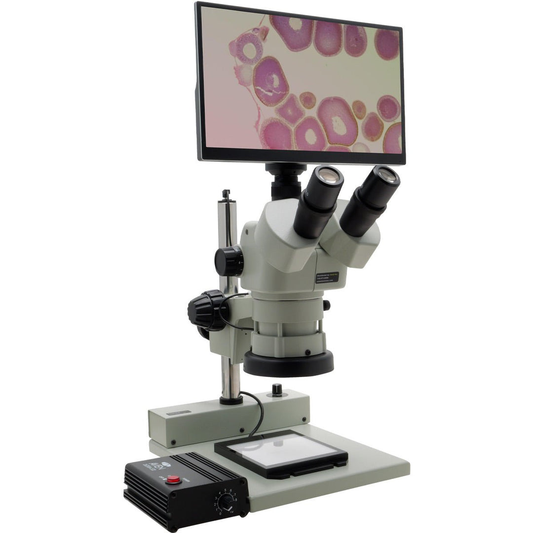 Aven 26800B-725 SPZV-50 Trinocular Stereo Zoom Microscope, 6.7x–50x with Eidos Camera Aven Tools MTESolutions