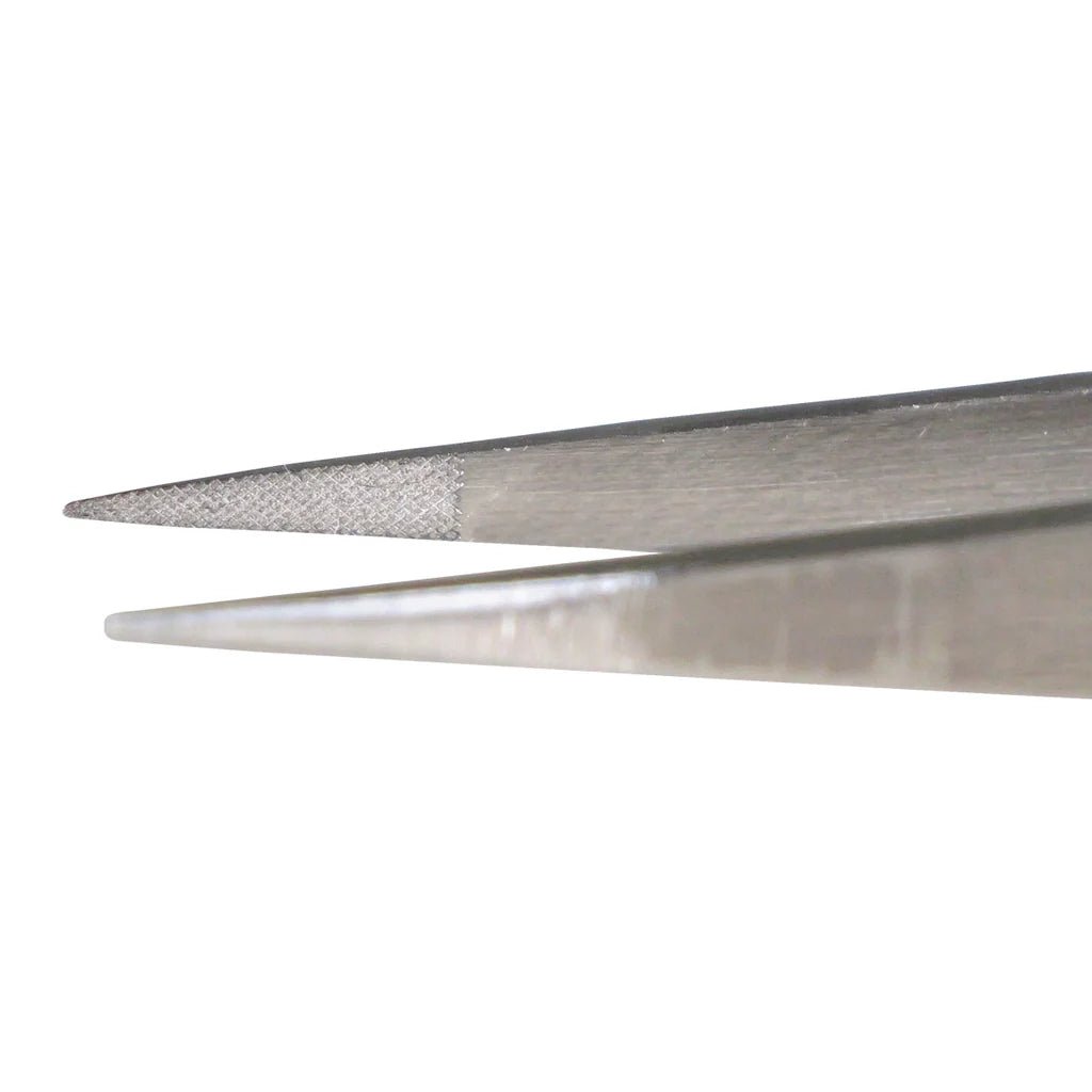 Aven Tools 18032EGS EZ Grip Micro - Serrated Tweezers Stainless Steel, OO Pattern MTESolutions