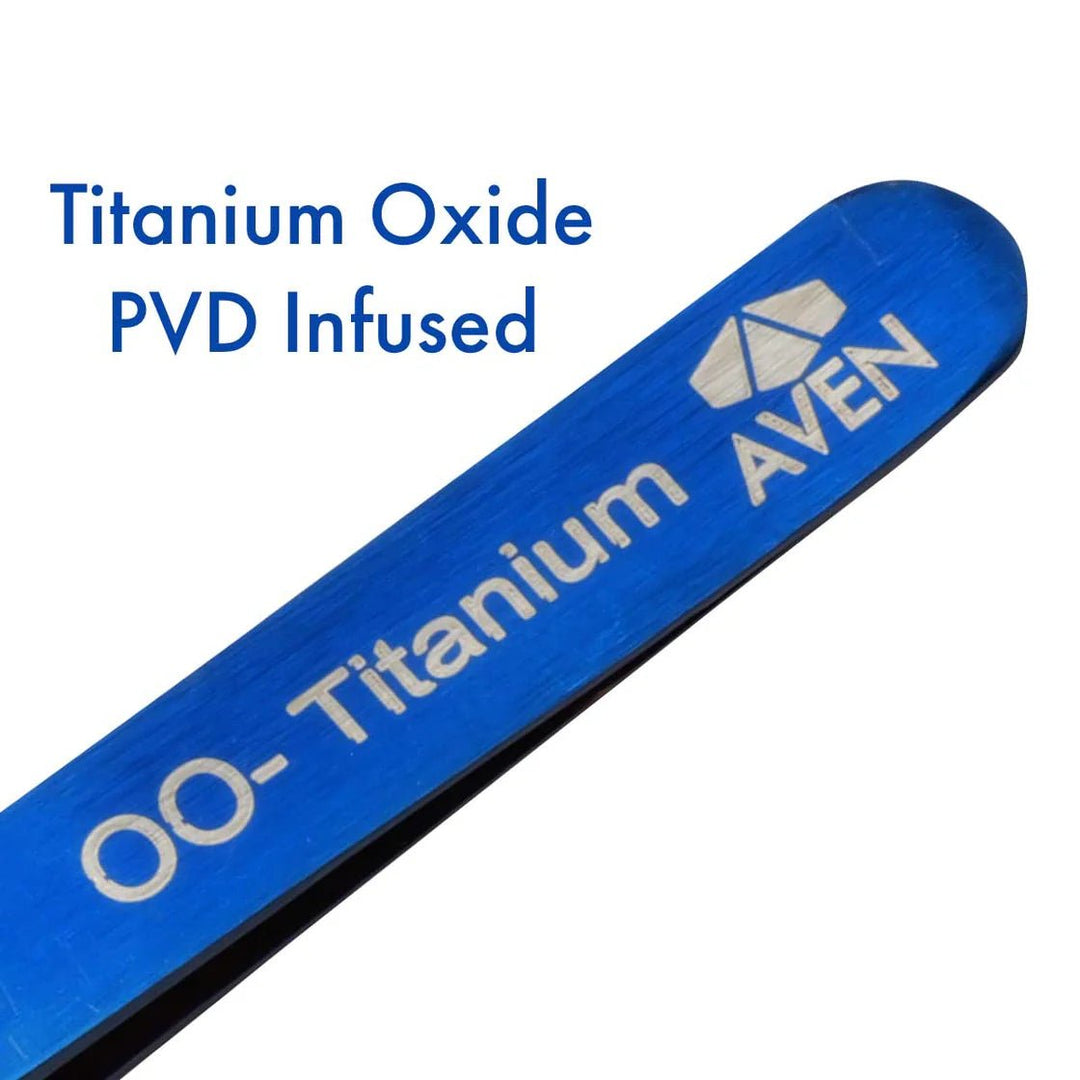 Aven Tools 18032TTB Titanium Blue Tweezers, Pattern OO MTESolutions