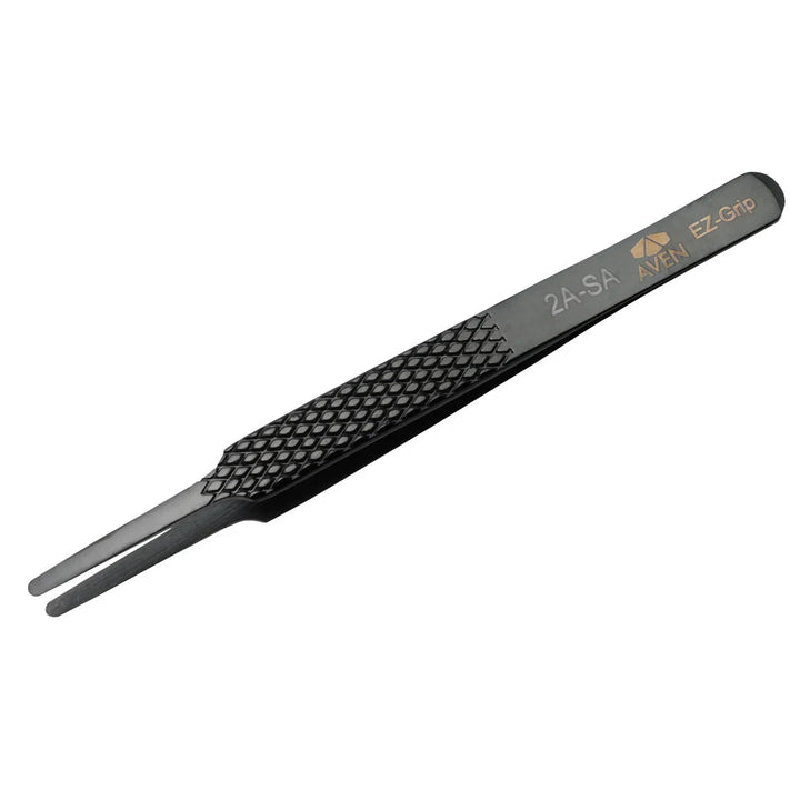 Aven Tools 18049EGBLK EZ Grip Black Tweezers Stainless Steel, 2A Pattern MTESolutions