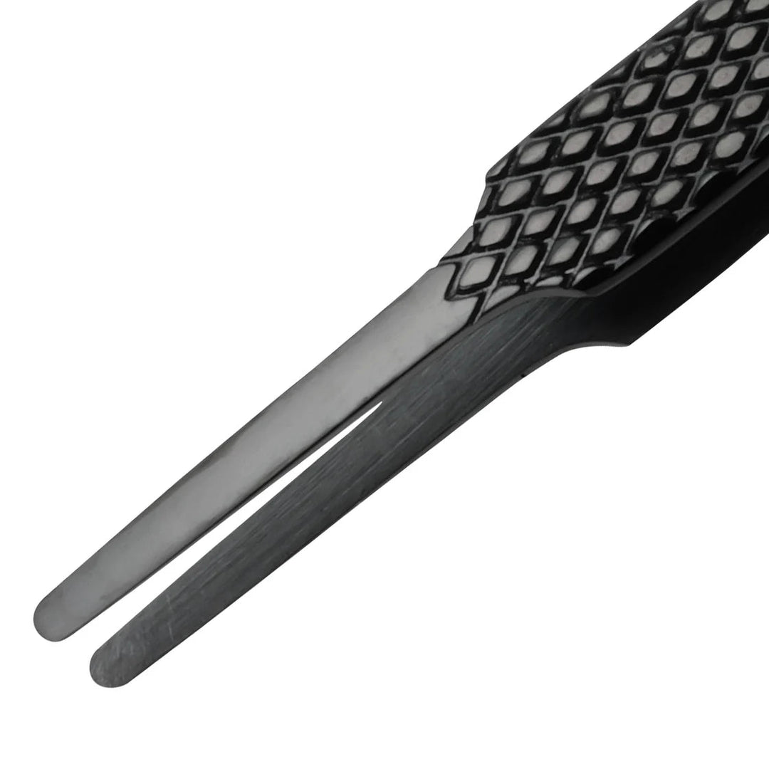 Aven Tools 18049EGBLK EZ Grip Black Tweezers Stainless Steel, 2A Pattern MTESolutions