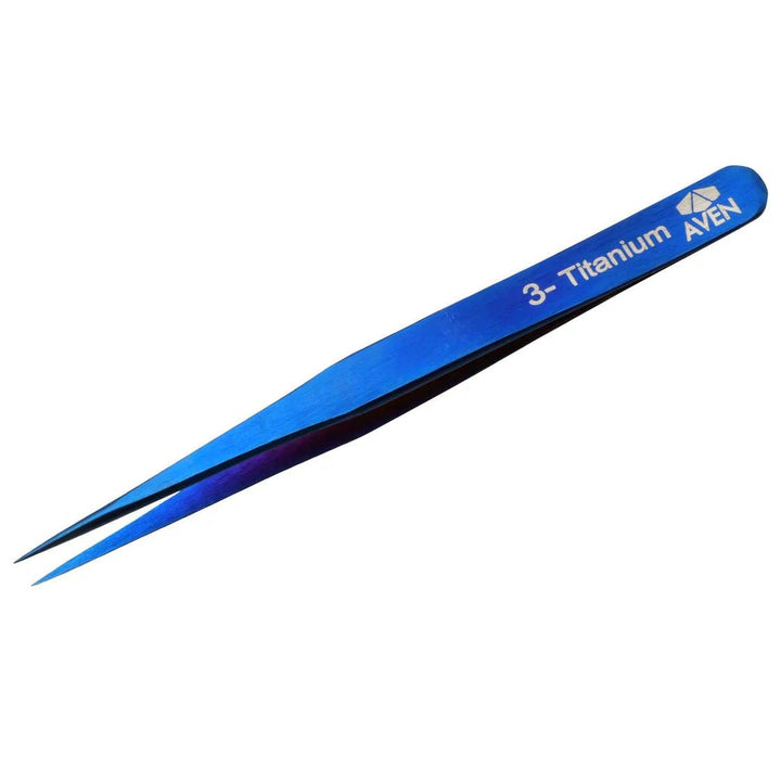 Aven Tools 18053TTB Titanium Blue Tweezers, Pattern #3 MTESolutions