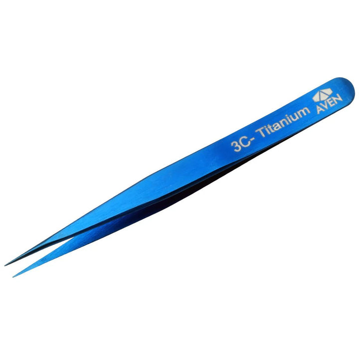 Aven Tools 18056TTB Titanium Blue Tweezers, Pattern #3C MTESolutions