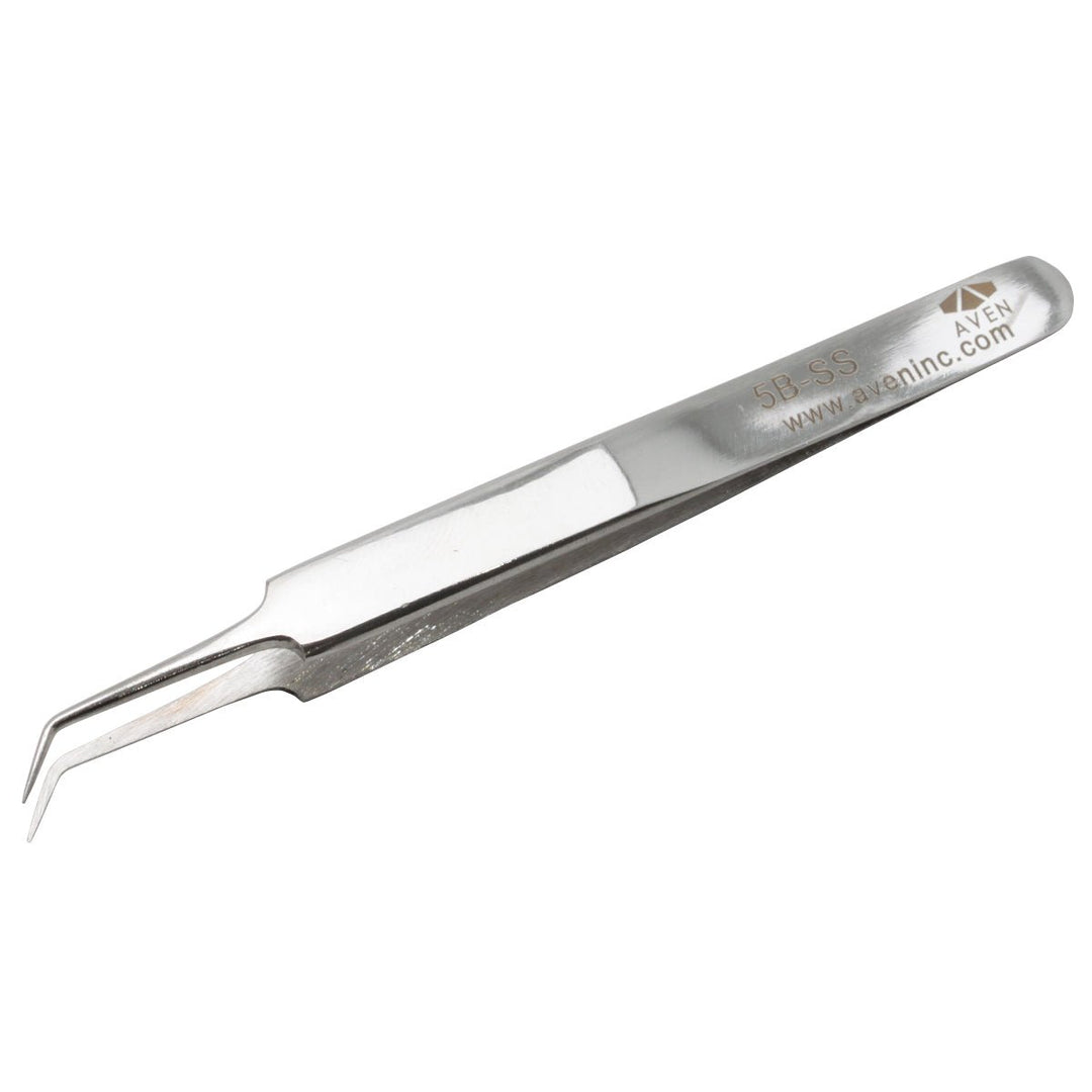 Aven Tools 18066 - SS, Aven Stainless Steel Ultra - Fine Bent Point Tweezers 5B MTESolutions