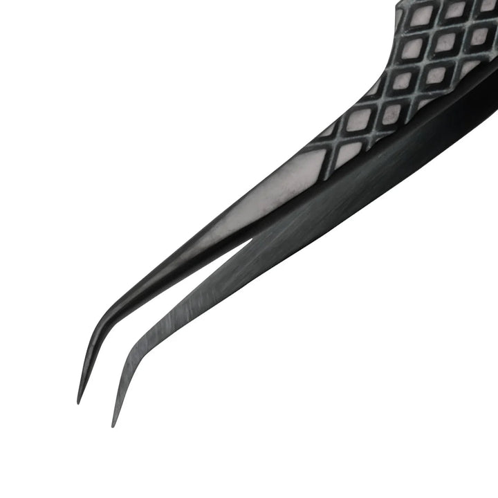 Aven Tools 18066EGBLK EZ Grip Black Tweezers Stainless Steel, 5B Pattern MTESolutions