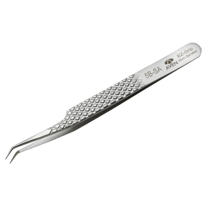 Aven Tools 18066EGS EZ Grip Micro - Serrated Tweezers Stainless Steel, 5B Pattern MTESolutions