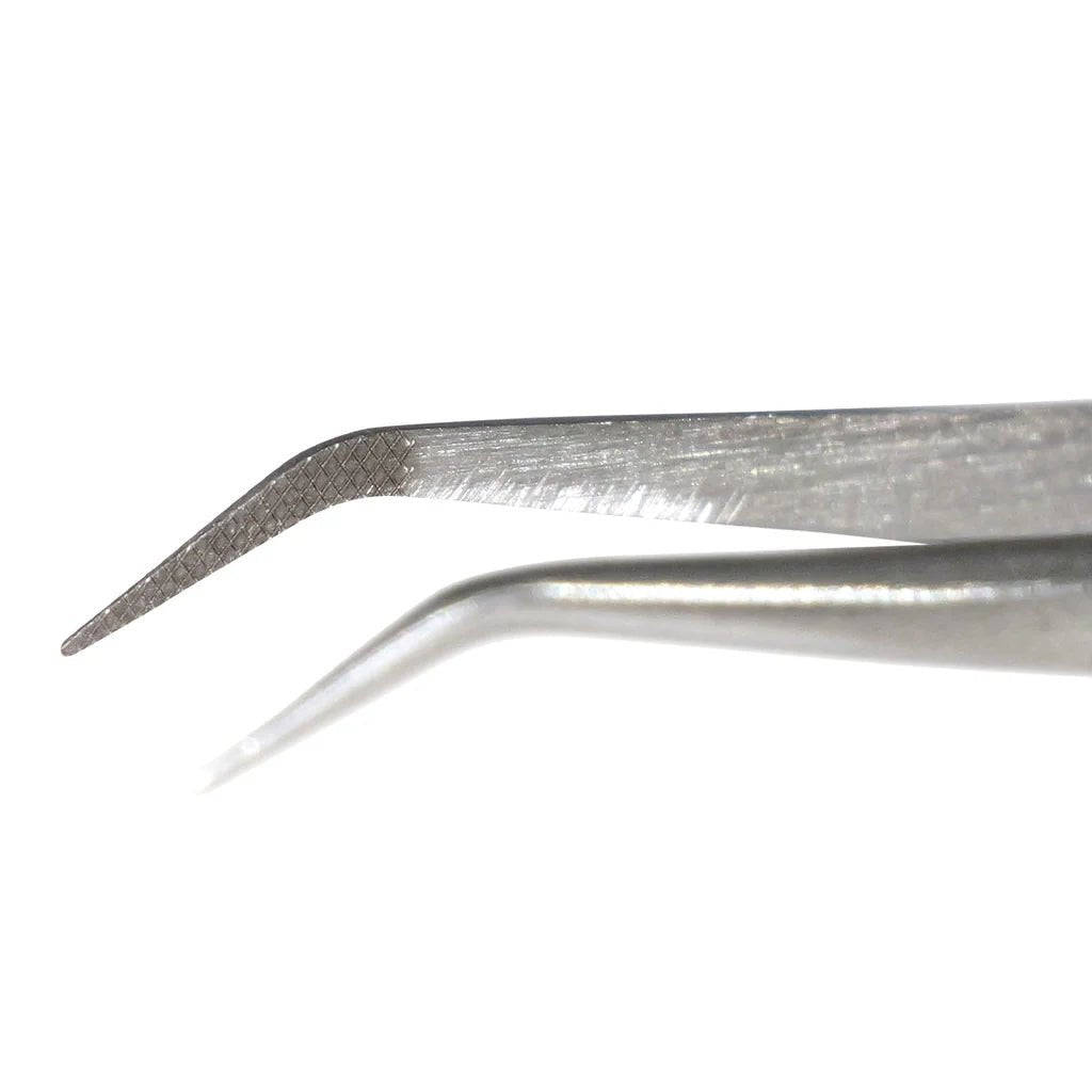 Aven Tools 18066EGS EZ Grip Micro - Serrated Tweezers Stainless Steel, 5B Pattern MTESolutions