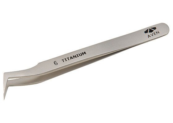 Aven Tools 18069TT, Tweezers Pattern 6, Titanium MTESolutions