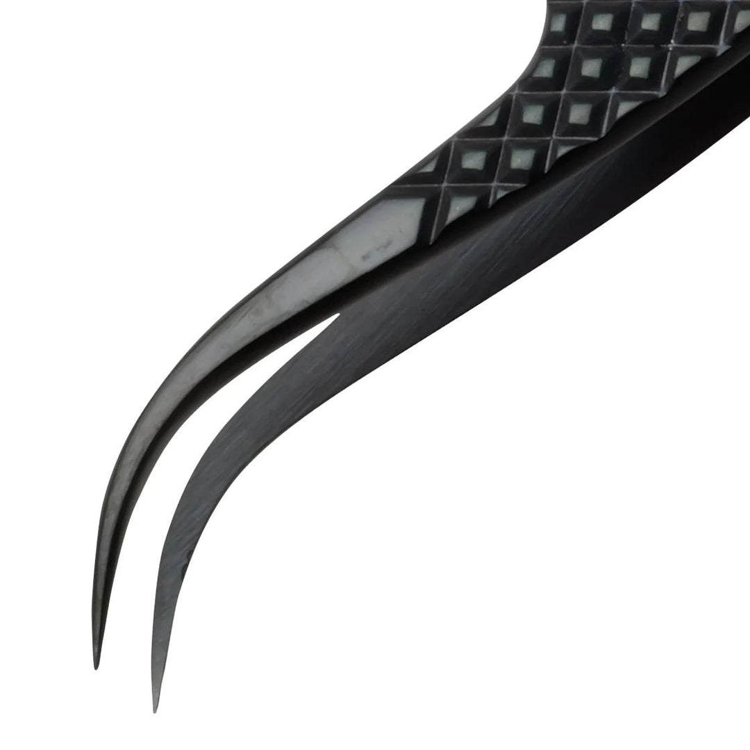 Aven Tools 18072EGBLK EZ Grip Black Tweezers Stainless Steel, #7 Pattern MTESolutions