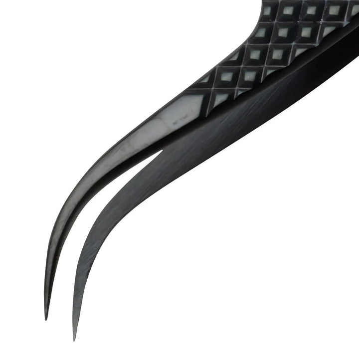 Aven Tools 18072EGBLK EZ Grip Black Tweezers Stainless Steel, #7 Pattern MTESolutions