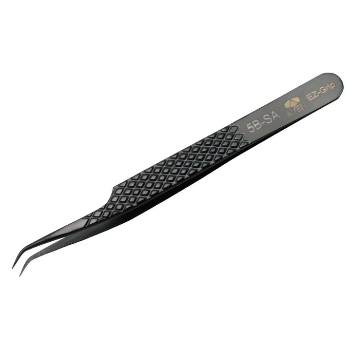 Aven Tools 18072EGBLK EZ Grip Black Tweezers Stainless Steel, #7 Pattern MTESolutions